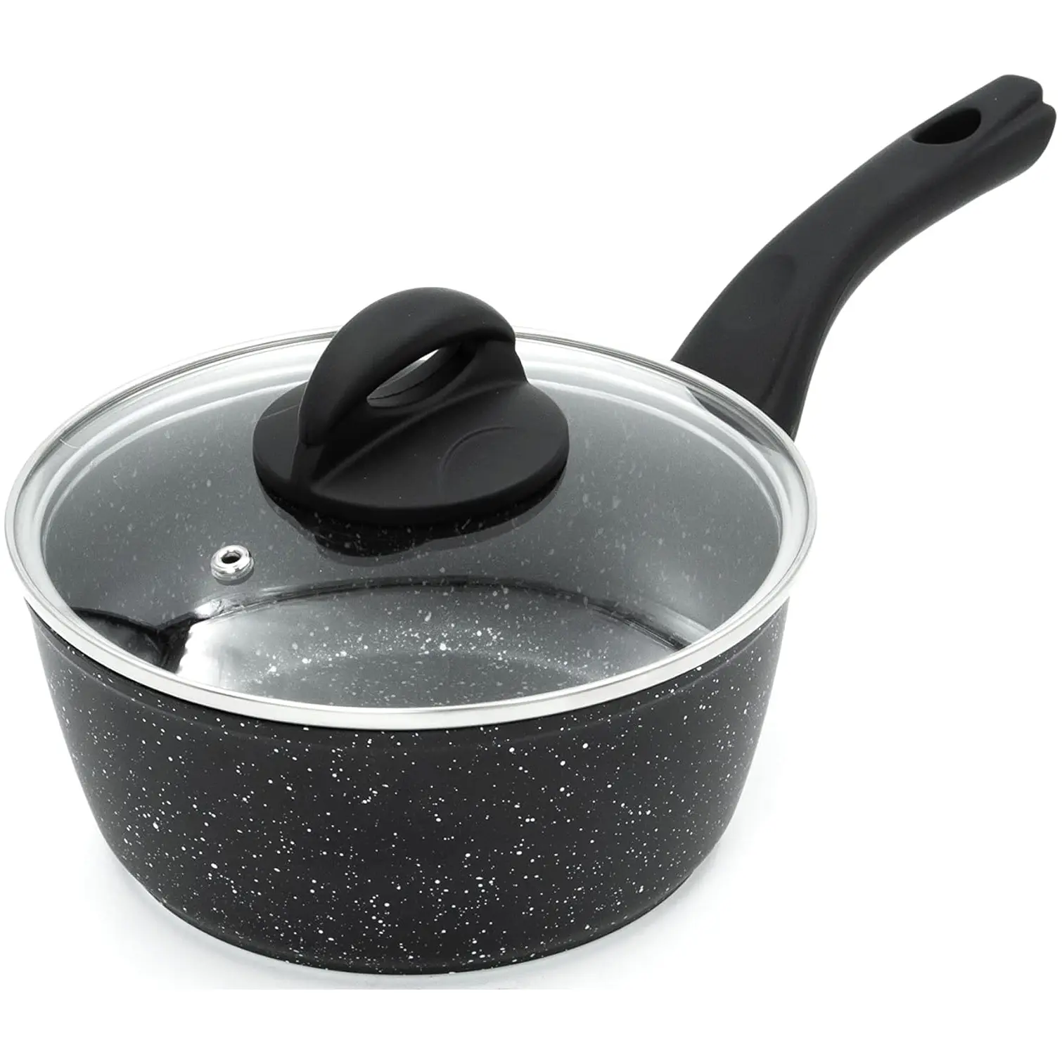BKR0070 Blackmoor Sauce Pan & Lid Black 18cm