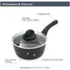 BKR0070_3 Blackmoor Sauce Pan & Lid Black 18cm