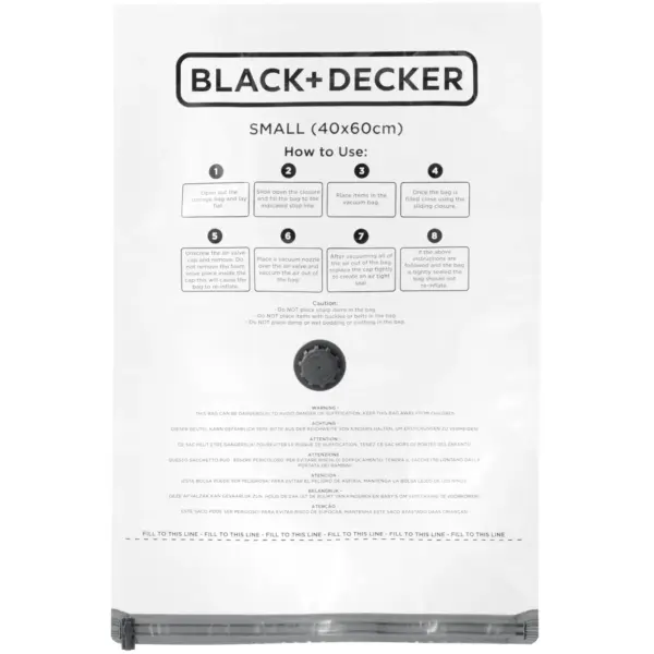 Black + Decker Vacuum Bag Small 40 x 60cm -  Pack of 3