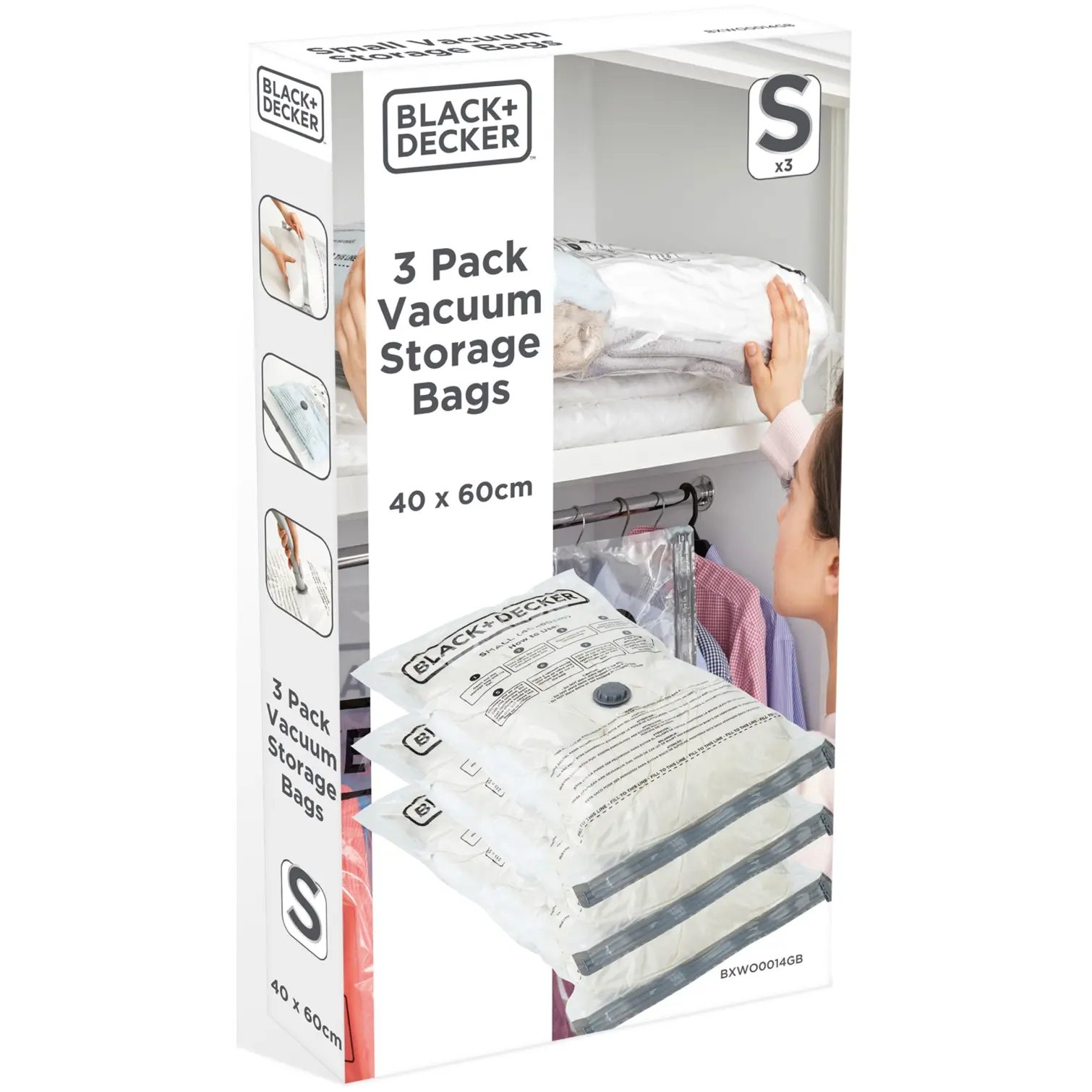 Black + Decker Vacuum Bag Small 40 x 60cm -  Pack of 3