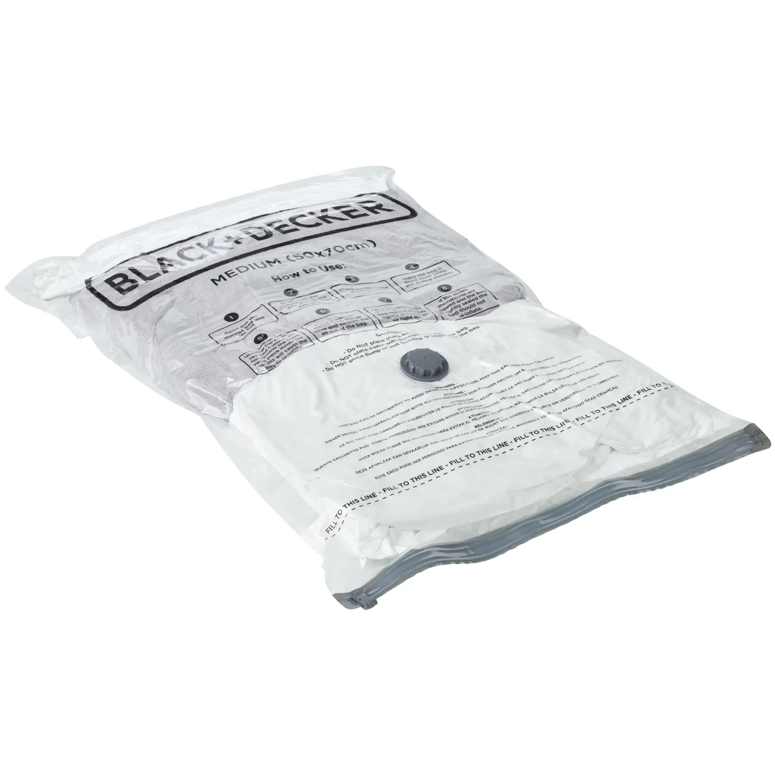 BKR0102_2 Black + Decker Vacuum Bag Medium 50 x 70cm Pack of 3