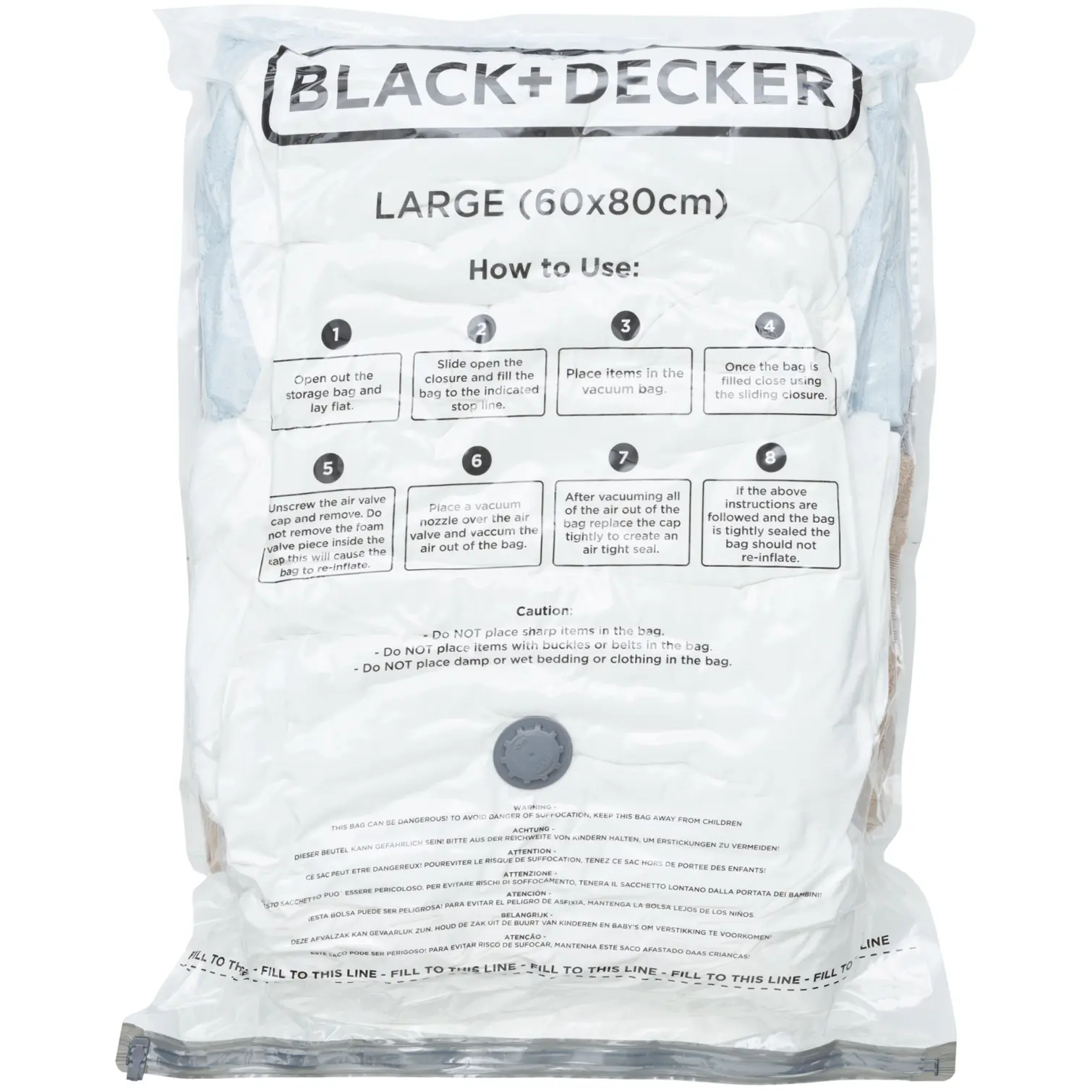 Black + Decker Vacuum Bag Large 60 x 80cm - Pack of 3