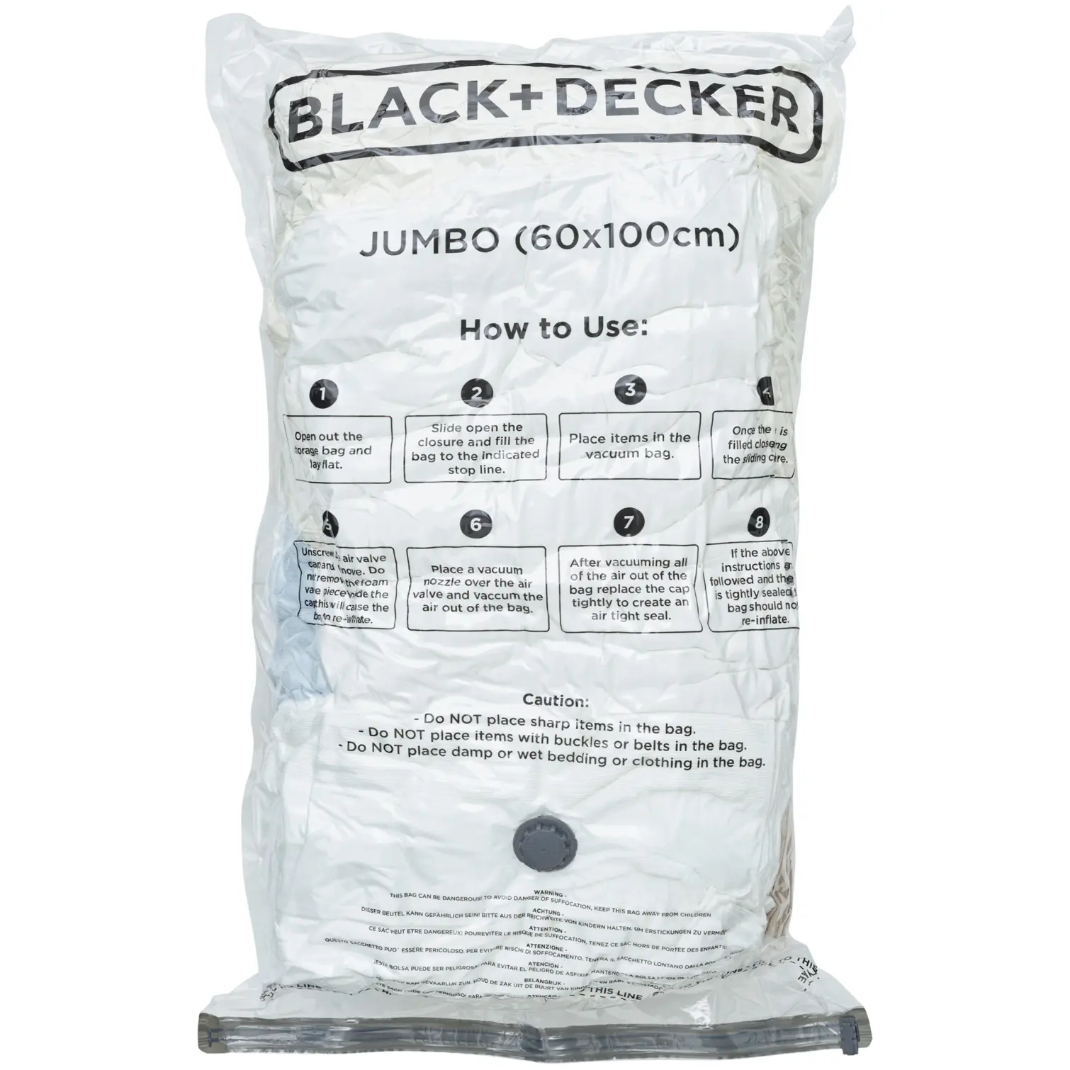 BKR0106_1 Black + Decker Vacuum Bag Extra Large 60 x 100cm - Pack of 3