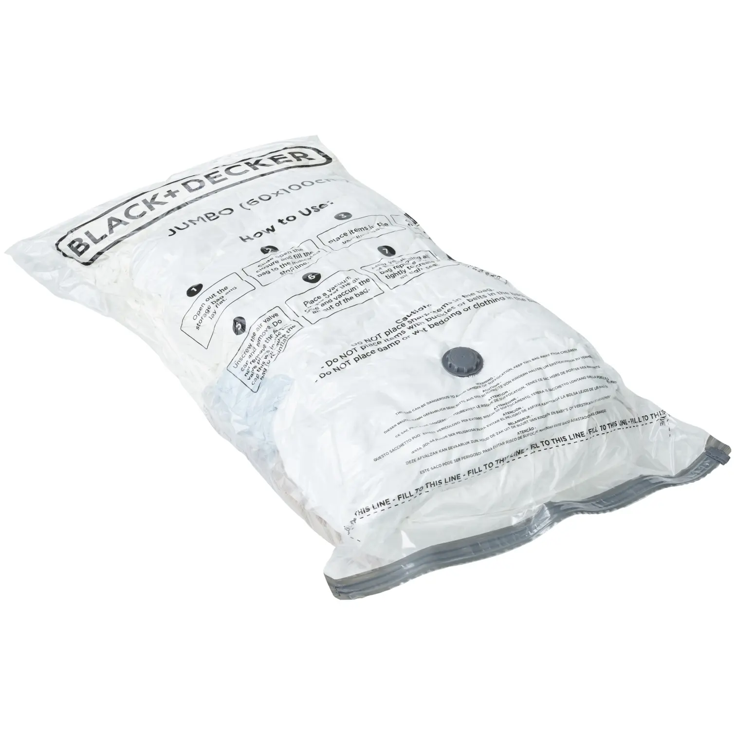 BKR0106_2 Black + Decker Vacuum Bag Extra Large 60 x 100cm - Pack of 3