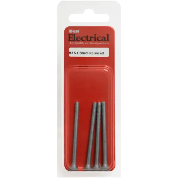 Best Electrical Socket Screws BZP M3.5x50mm pack of 4