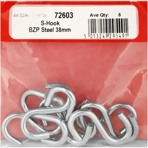 StarPack S Hook BZP Steel 38mm pk8