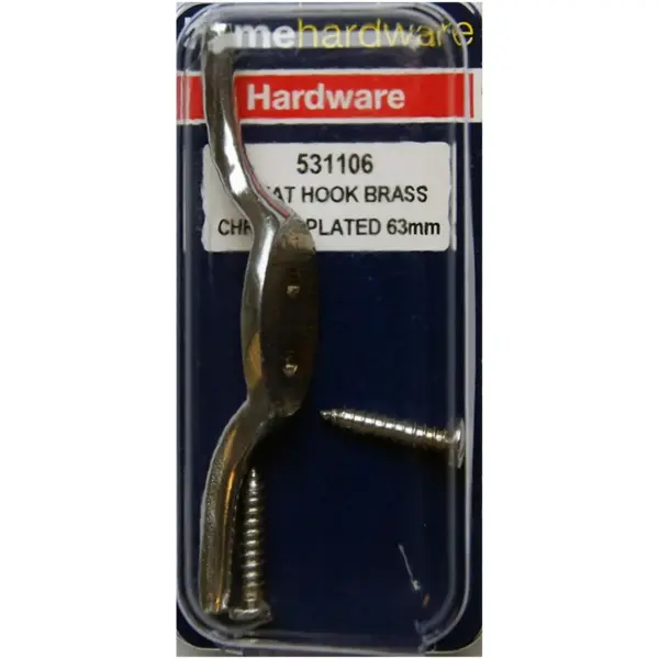 Home Hardware Cleat Hook Brass Chrome Plated 63mm