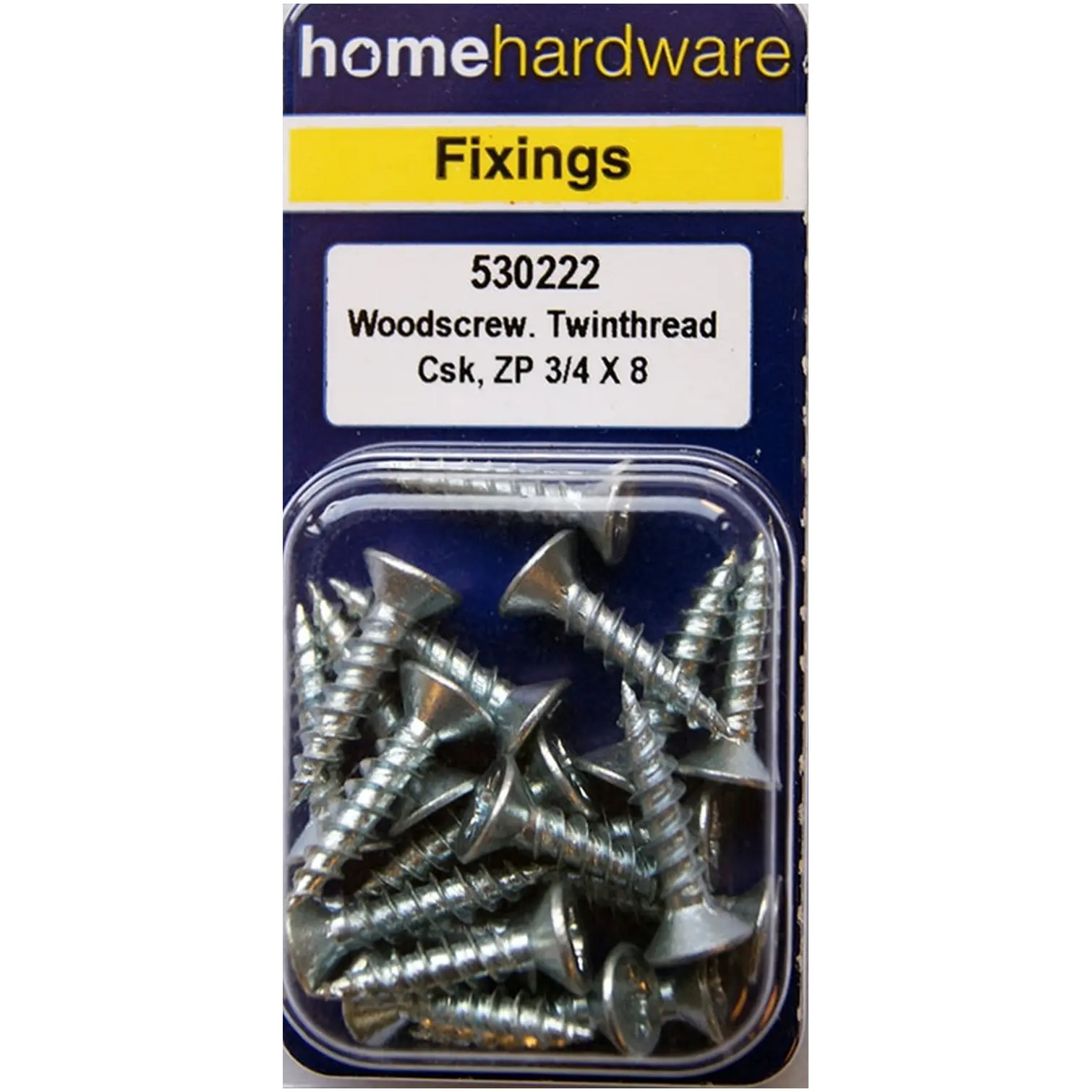 Hardened Pozi Twinthread CSK Woodscrews BZP 0.75" x 8 - Pack of 20