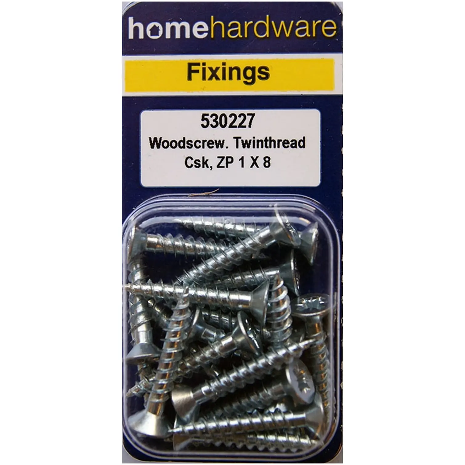 BLK0116 Hardened Pozi Twinthread CSK Woodscrews BZP 1" x 8 - Pack of 20