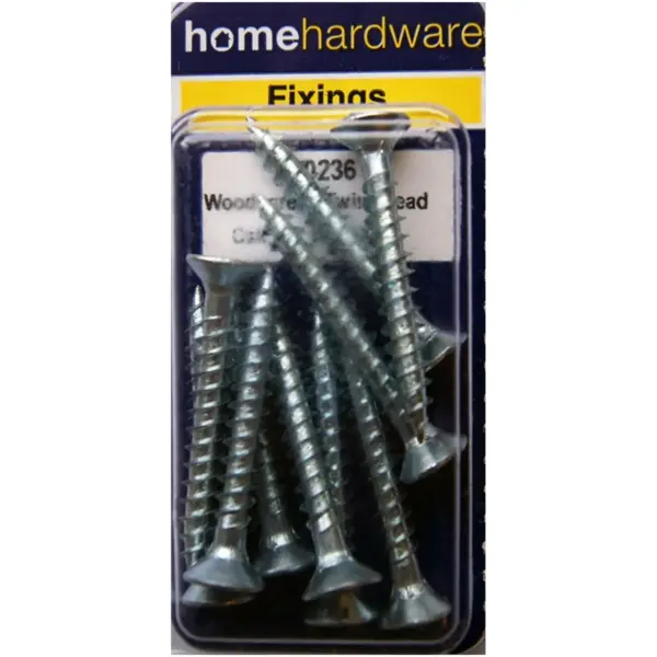 BLK0126 Hardened Pozi Twinthread CSK Woodscrews BZP 1.5" x 10 - Pack of 9
