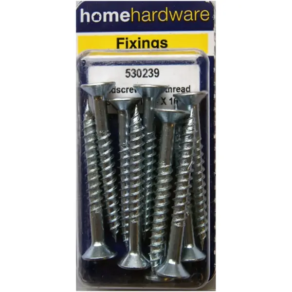 Hardened Pozi Twinthread CSK Woodscrews BZP 1.75" x 10 - Pack of 9