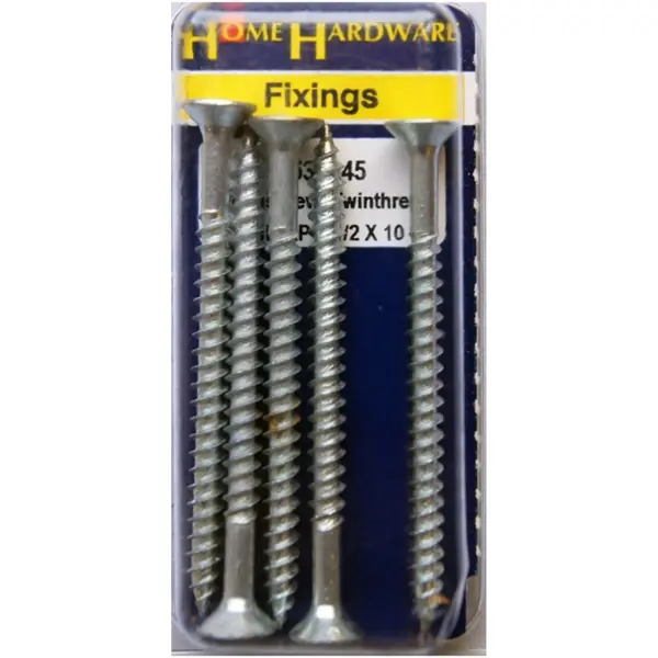 Hardened Pozi Twinthread CSK Woodscrews BZP 2.5" x 10 - Pack of 5