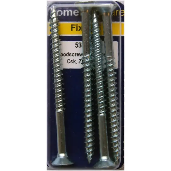 Hardened Pozi Twinthread CSK Woodscrews BZP 3" x 12 - Pack of 4