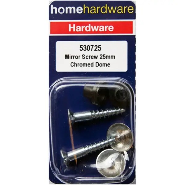Home Hardware Chromed Dome Mirror Screws BZP 25mm / 1" pack of 2