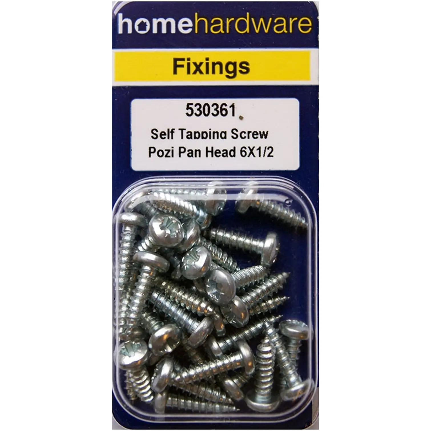 BLK0200 Home Hardware Pozi Pan Head Self Tapping Screws BZP 1/2" x 6 pack of 28