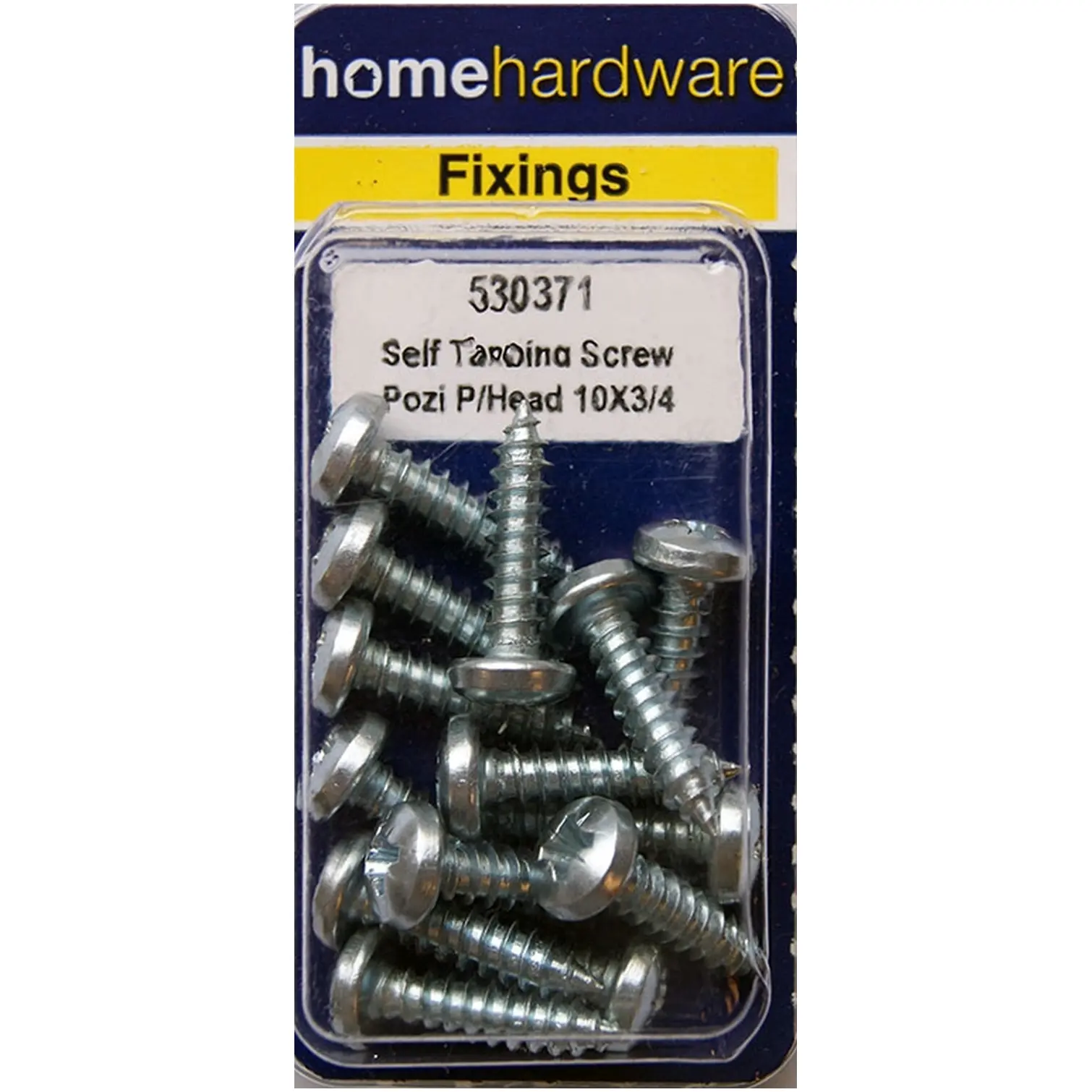 BLK0207 Home Hardware Pozi Pan Head Self Tapping Screws BZP 3/4" x 10 pack of 12