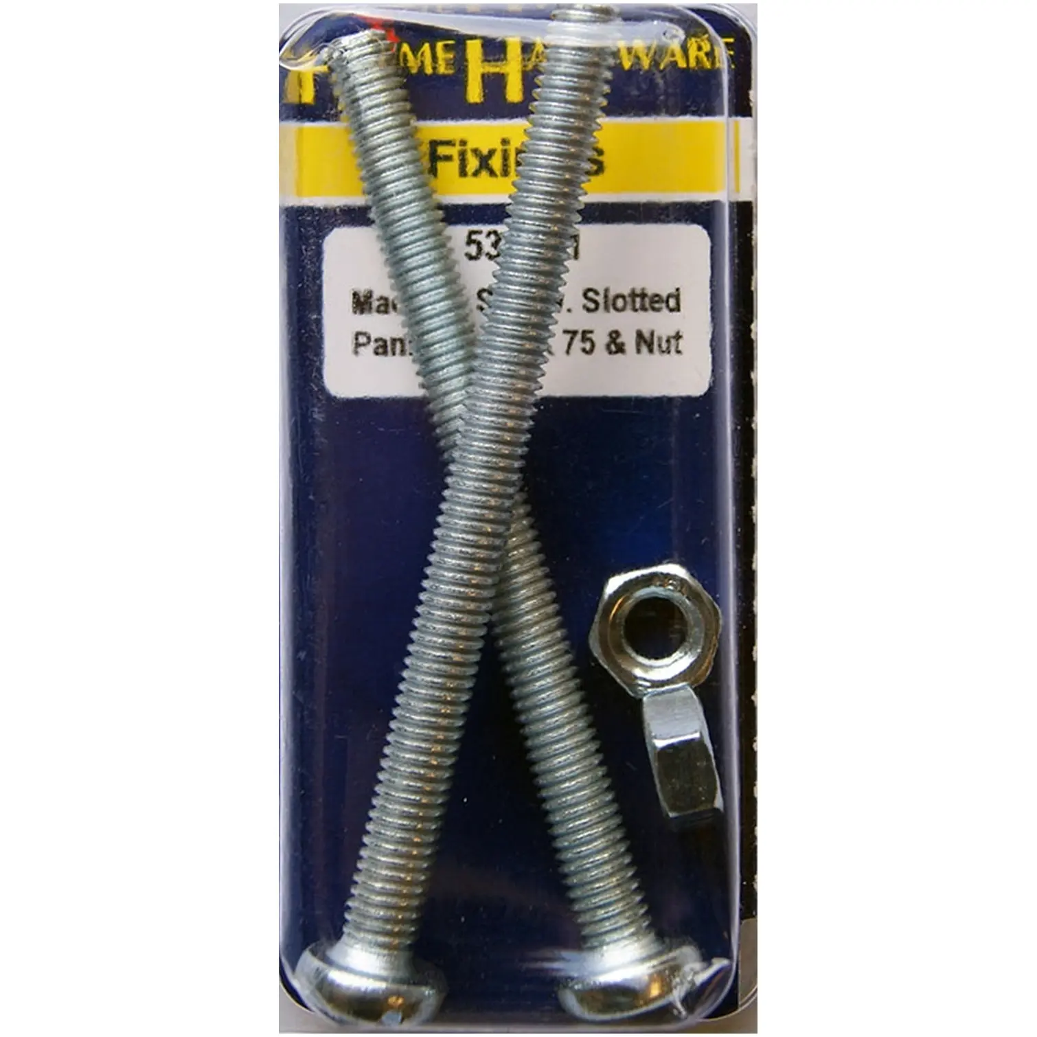 Home Hardware Slotted Panhead Machine Screws & Nuts BZP M6x75 pack of 2