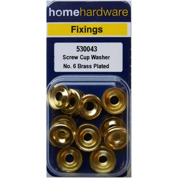 Home Hardware No.6 Screw Cup Washers Brass Plated pack of 15