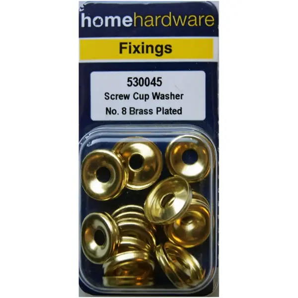 BLK0281 Home Hardware No.8 Screw Cup Washers Brass Plated pack of 15