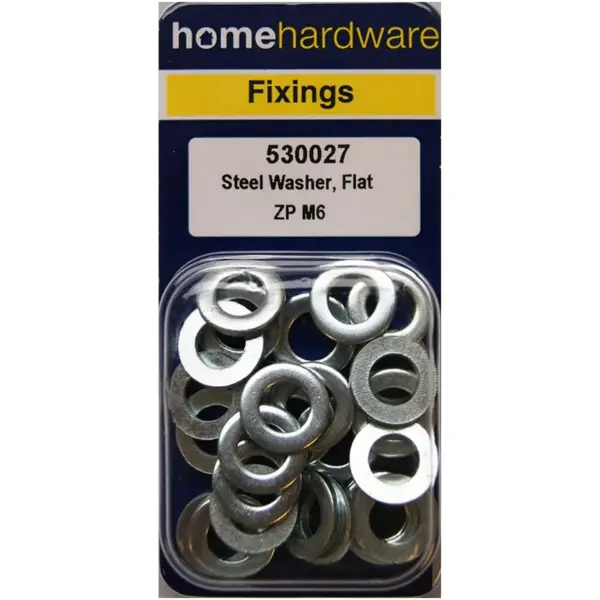 Home Hardware  Flat Steel Washers BZP M6 pack of 27