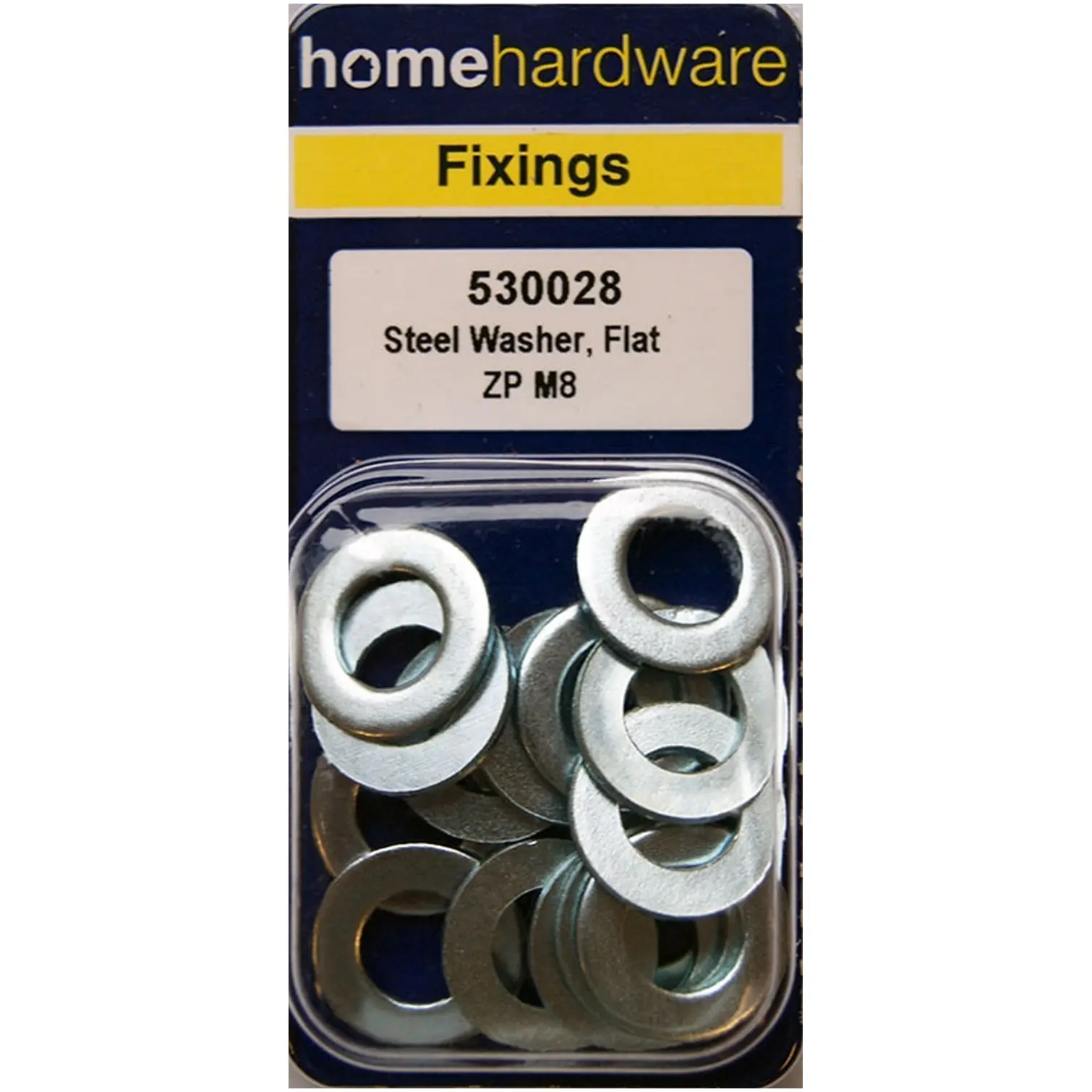 Home Hardware  Flat Steel Washers BZP M8 pack of 15