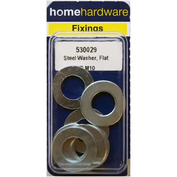 Home Hardware  Flat Steel Washers BZP M10 pack of 9