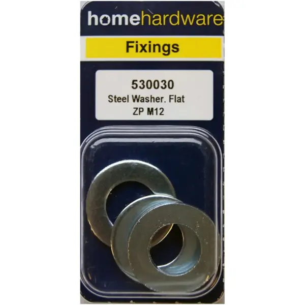 Home Hardware  Flat Steel Washers BZP M12 pack of 5