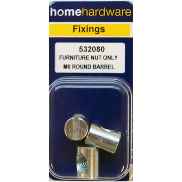 Home Hardware  Furniture Round Barrel Nuts M6 pack of 2
