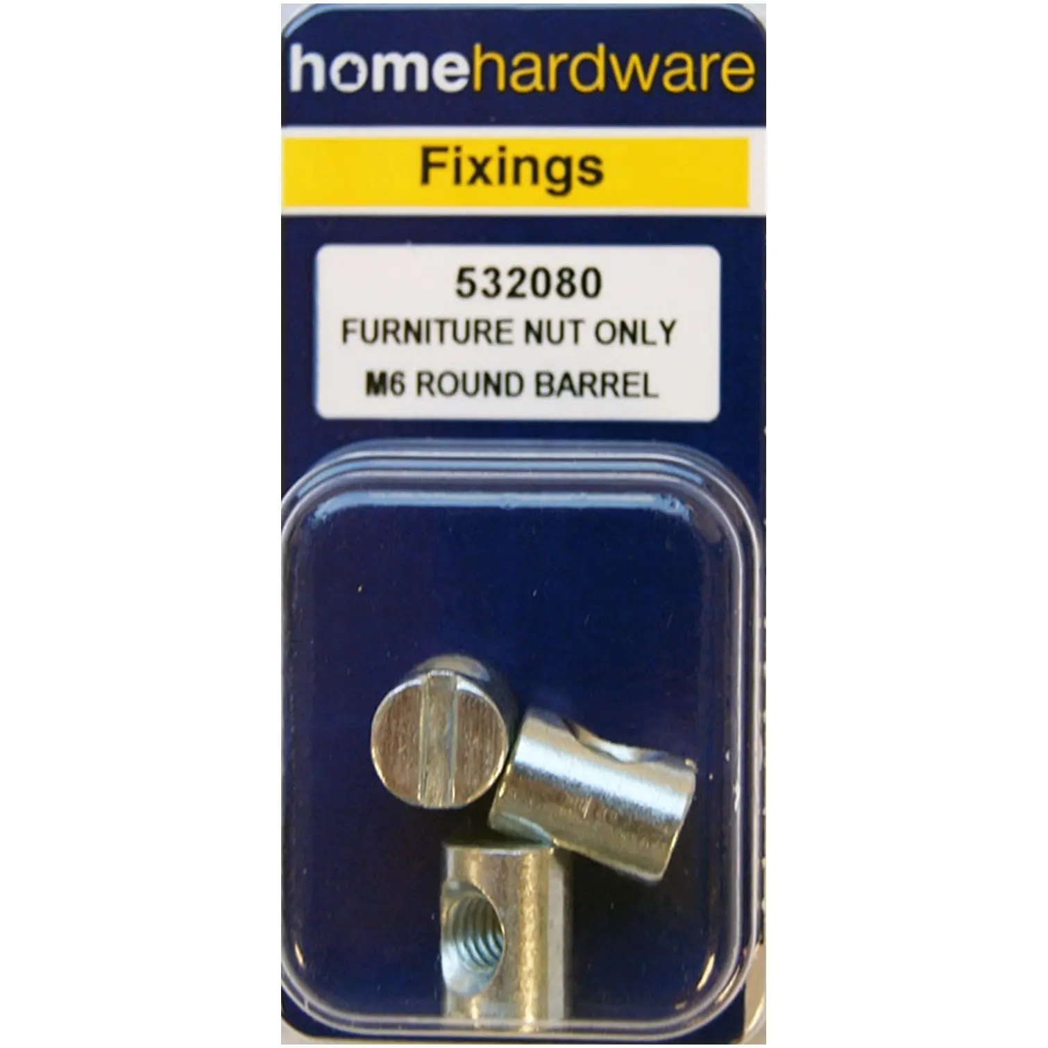 Home Hardware  Furniture Round Barrel Nuts M6 pack of 2