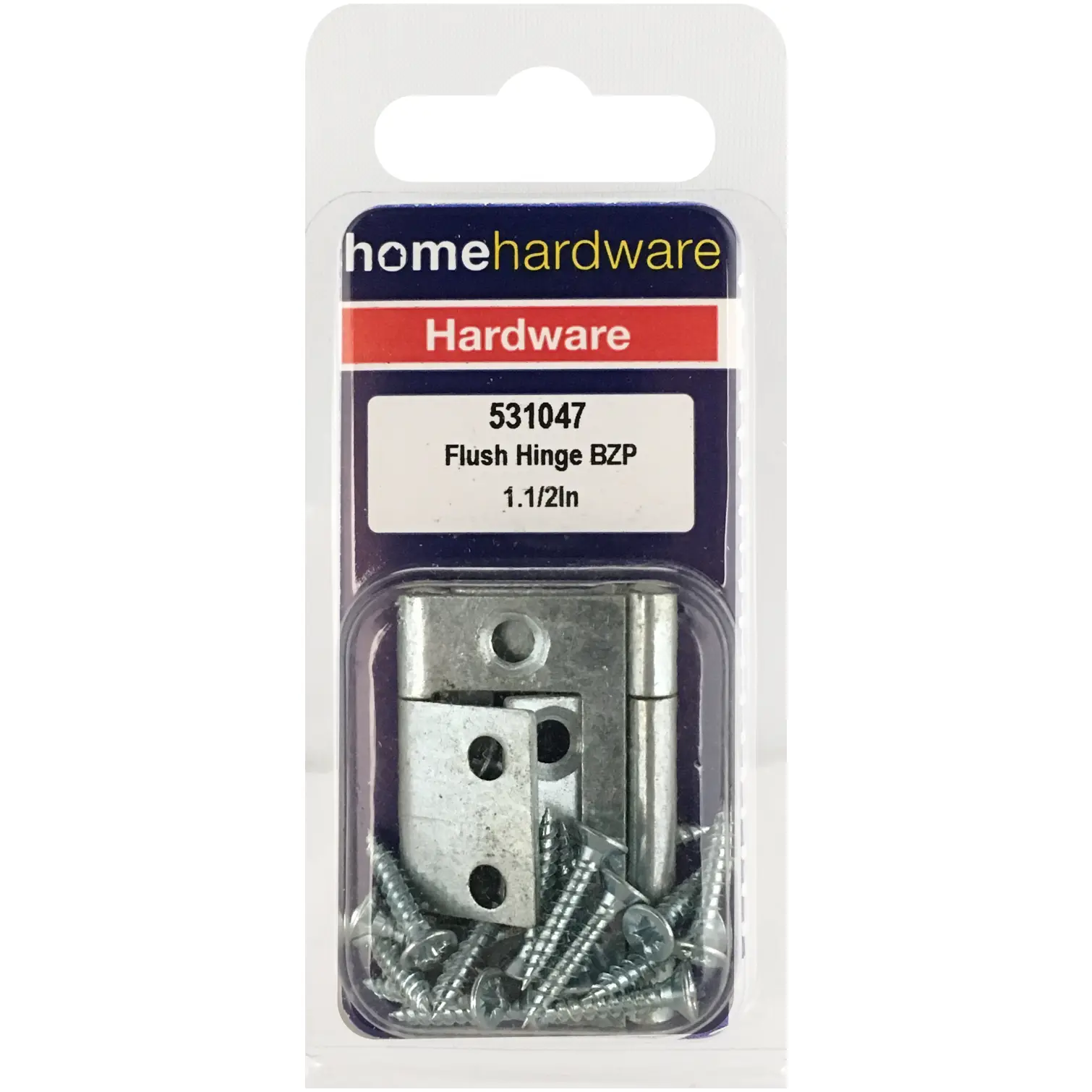 Home Hardware Flush Hinges & Screws BZP 38mm/1.5" pk2