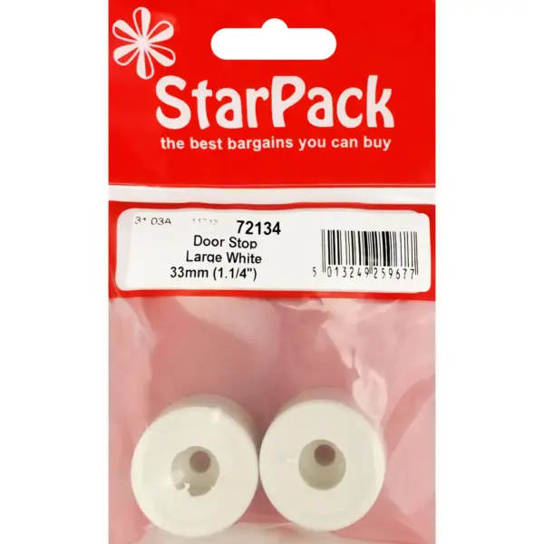 StarPack PVC Door Stop White Large pack of 2