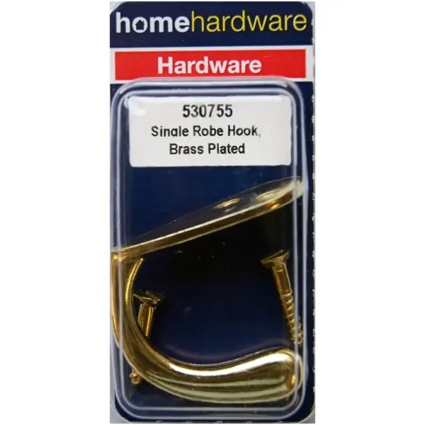 Home Hardware Single Robe Hook Brass Plated