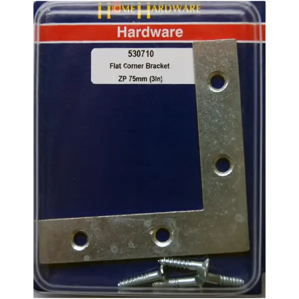 Home Hardware Corner Plates 75mm(3")  BZP