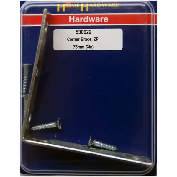 Home Hardware Corner Brace 75mm(3")  BZP