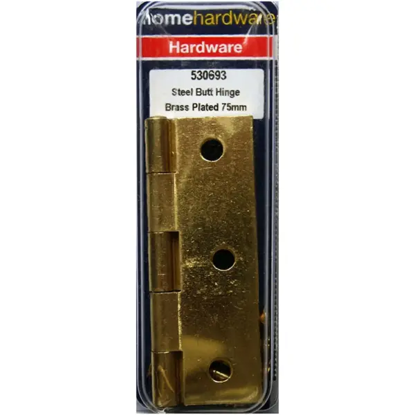Home Hardware Butt Hinge75mm(3")Brass Plated