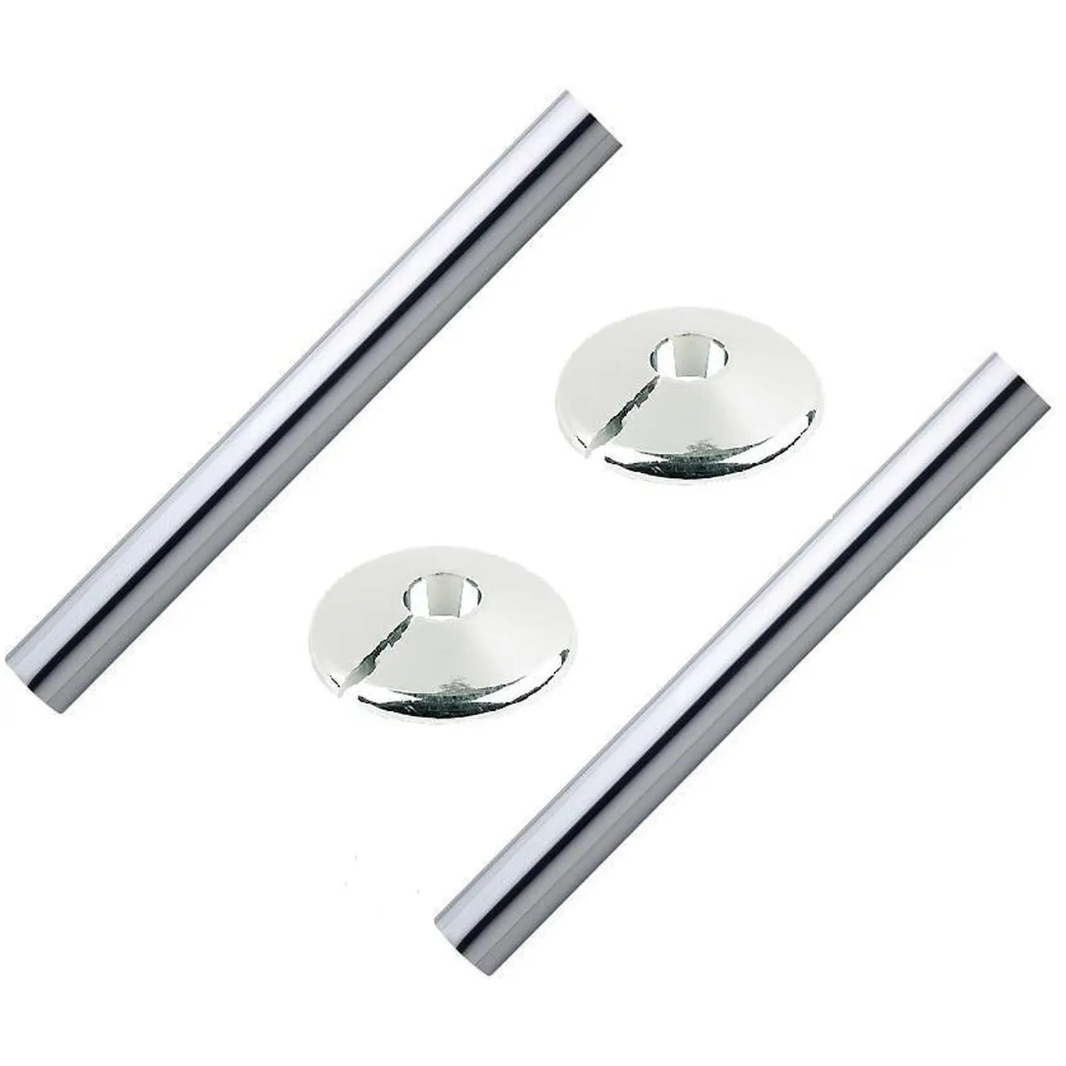 BLK0986 Pipe Roses with 20cm Radsnaps Chrome - 2 Sets