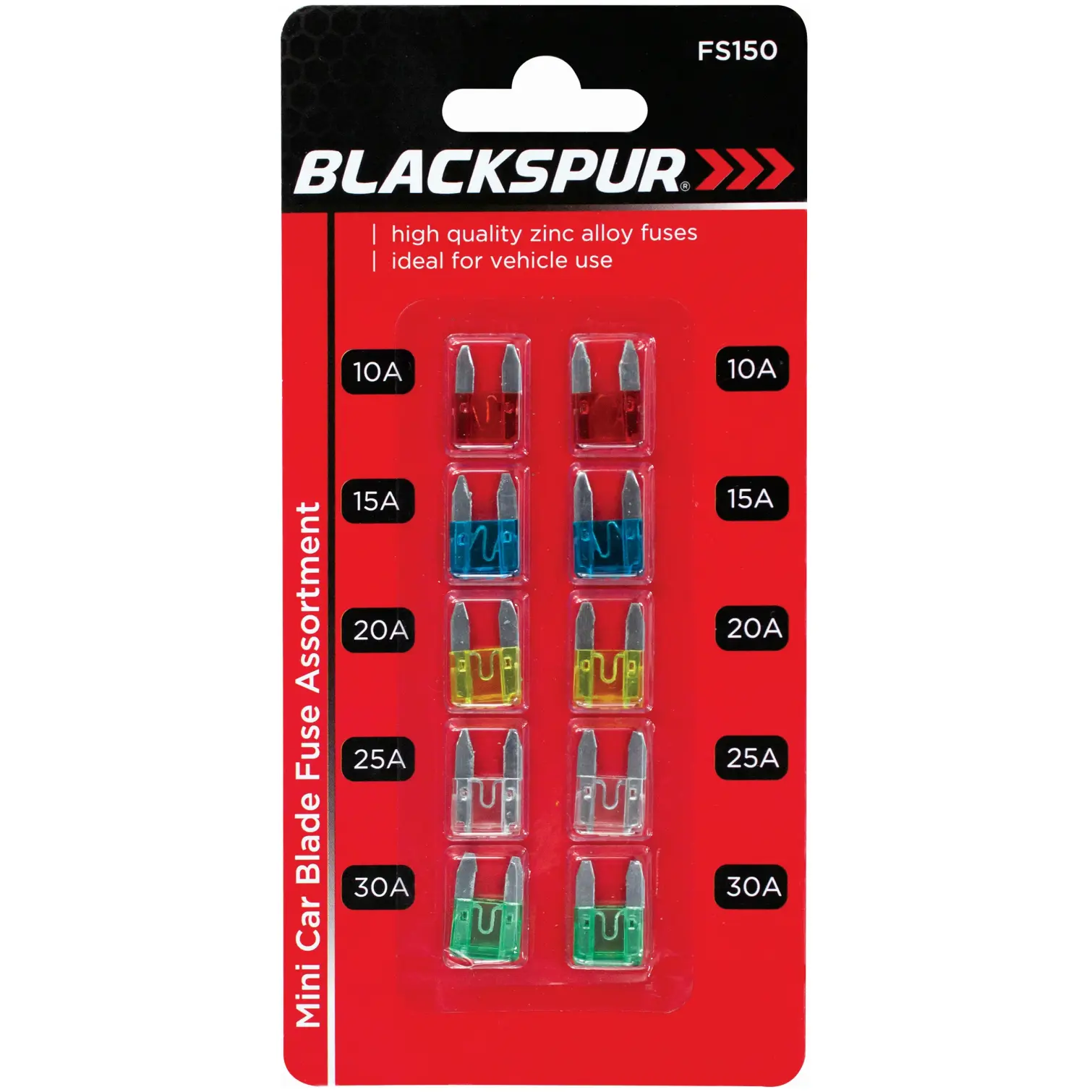 BLS0185 Blackspur Mini Car Blade Fuse Assortment