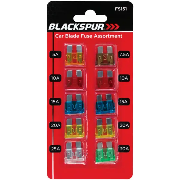 Blackspur Car Blade Fuses Pack of 10