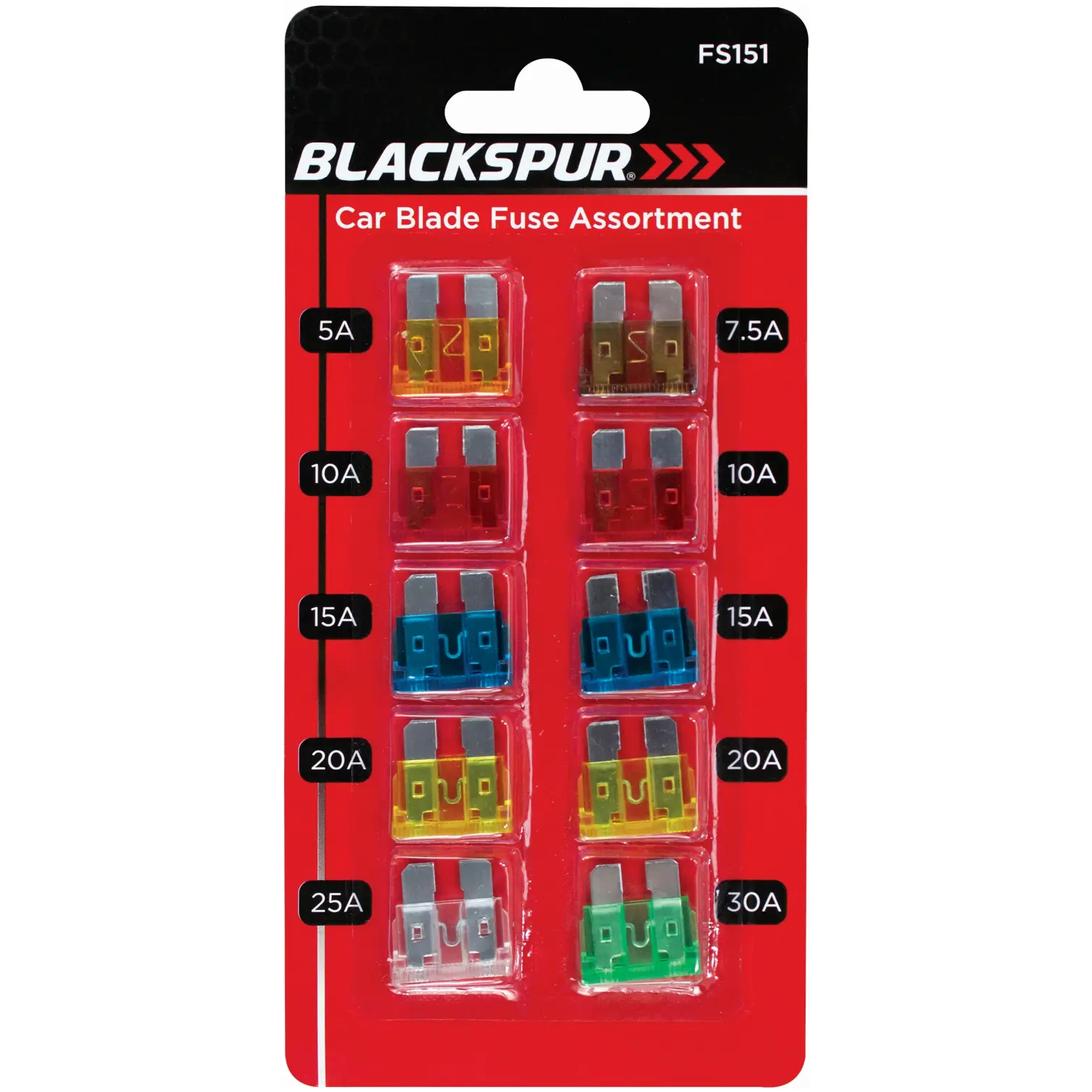BLS0186 Blackspur Car Blade Fuses Pack of 10