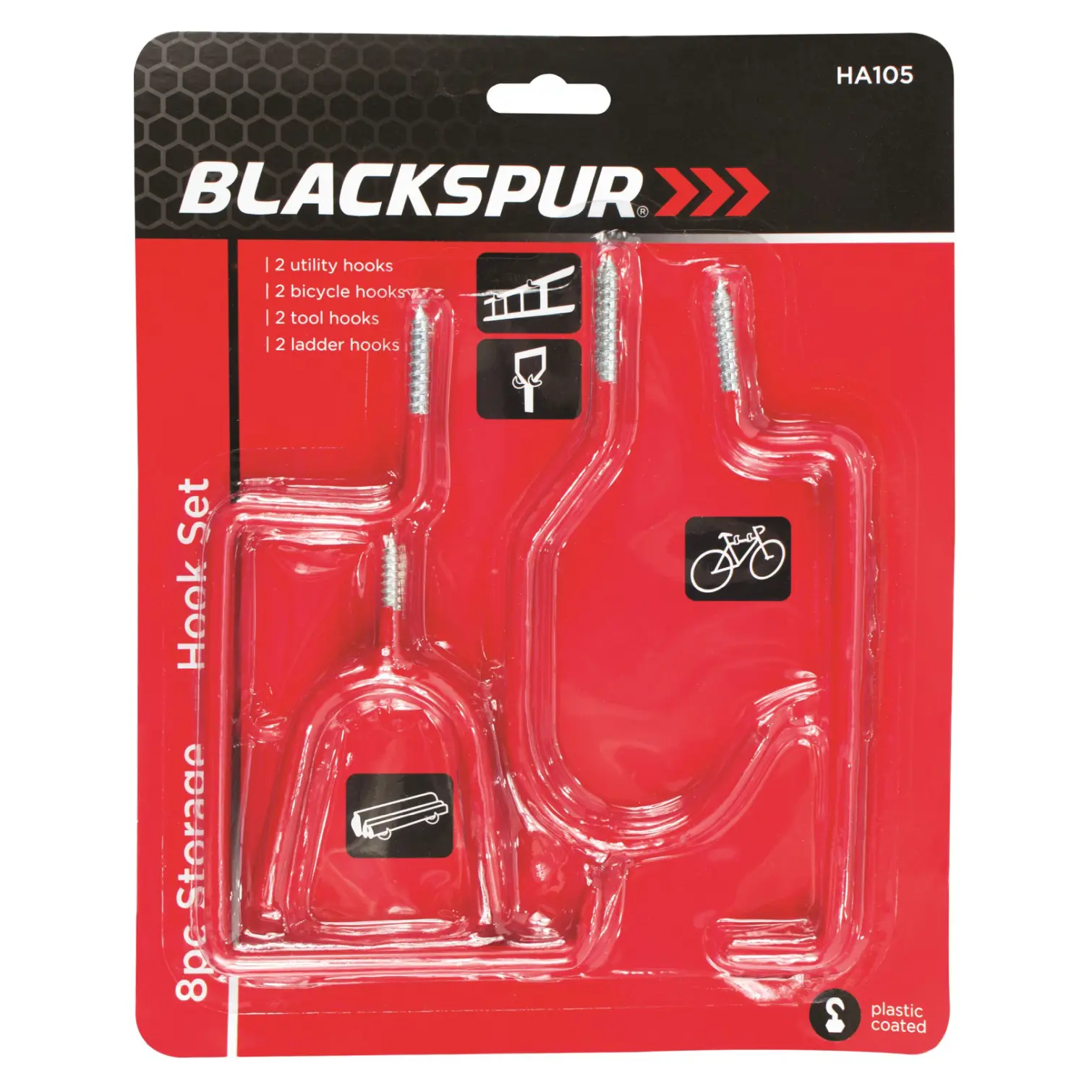 BLS0210 Blackspur Storage Hook Set - 8 Piece
