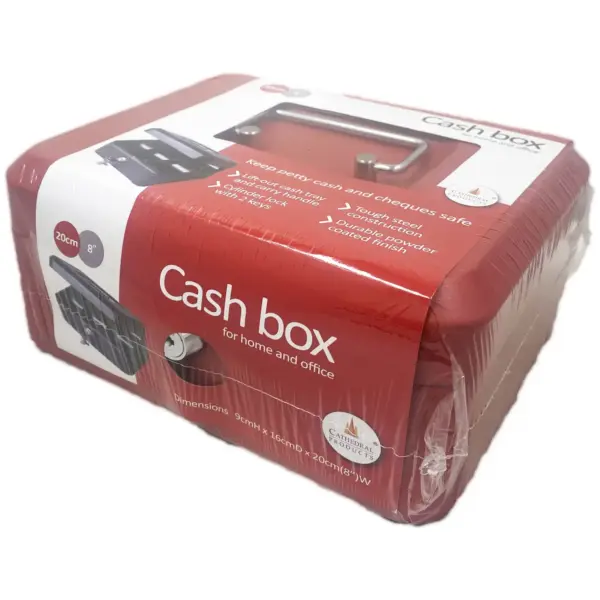 Cathedral Home & Office Steel Cash Box 9 x 16 x 20cm