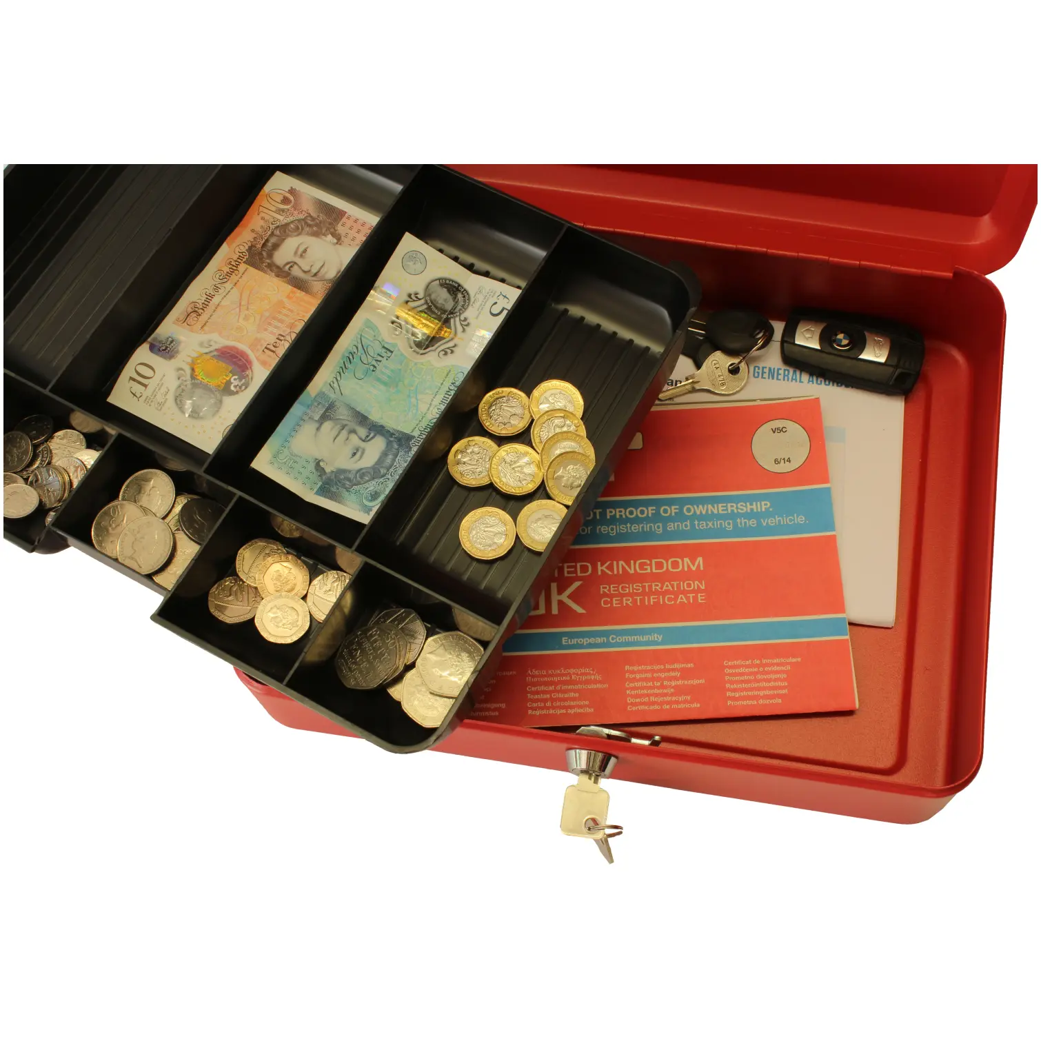 Cathedral Cash Box Red W:152mm xD:115mmH:80mm