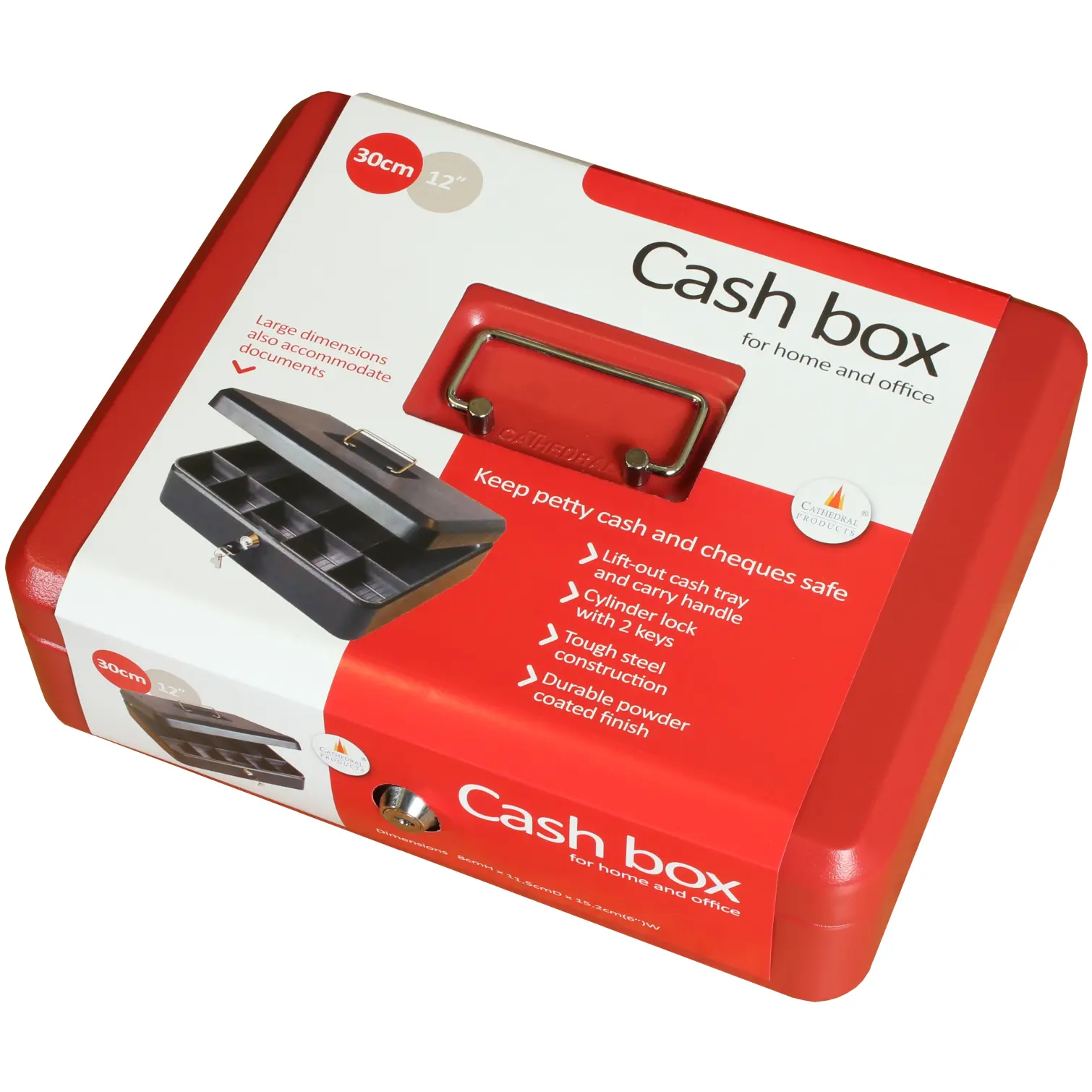 Cathedral Cash Box Red W:152mm xD:115mmH:80mm