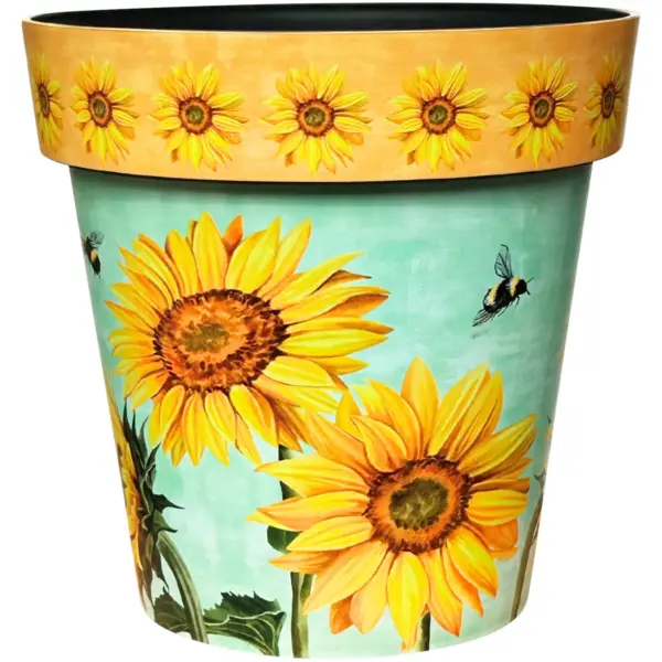 Creekwood Zest Garden Indoor Outdoor Pot Watercolour Sunflower 30cm