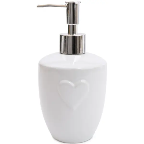Candlelight Embossed Heart Dispenser White