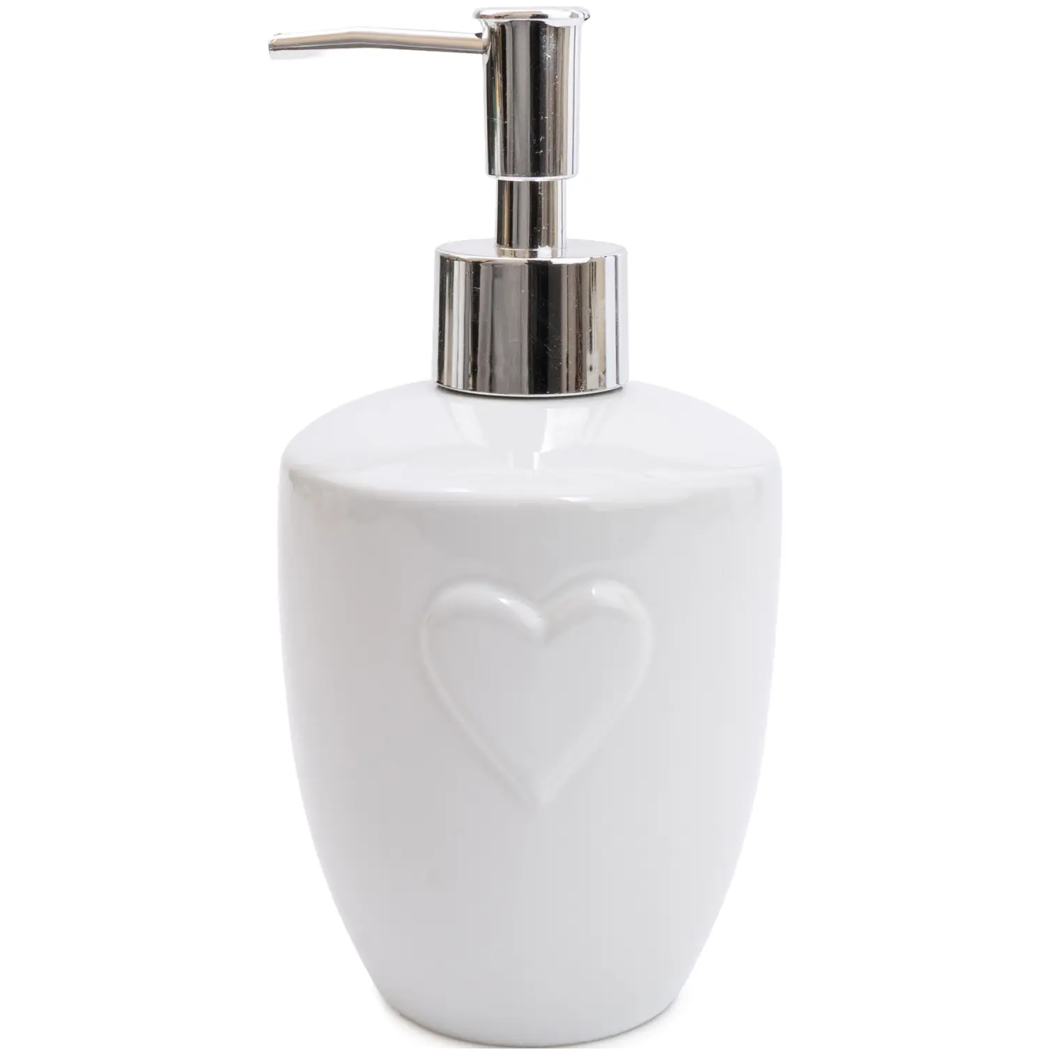 Candlelight Embossed Heart Dispenser White
