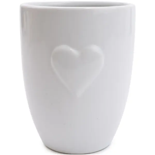 Candlelight Embossed Heart Tumbler White