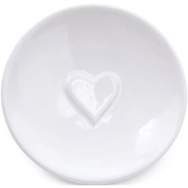 Candlelight Embossed Heart Soapdish White