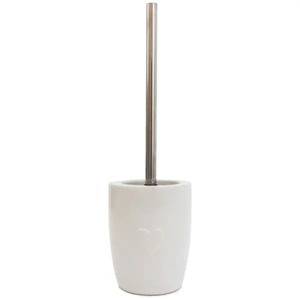 Candlelight Heart Toilet Brush Holder White