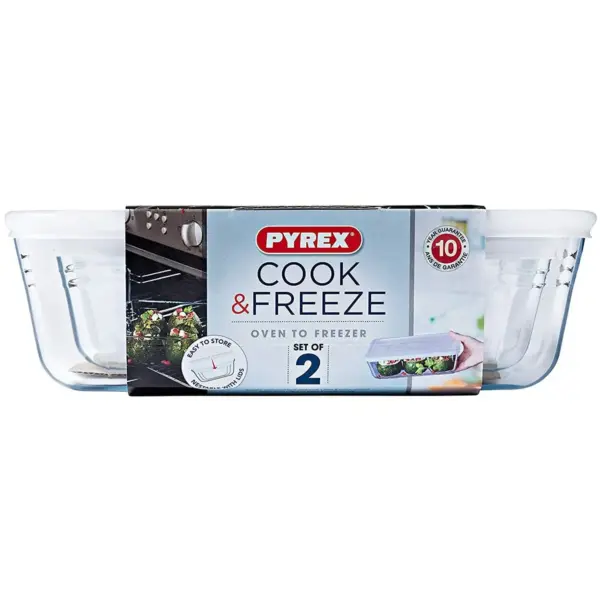 COR0199 Pyrex Cook & Freeze Storage Set 2 Piece 1.5L 2.6L
